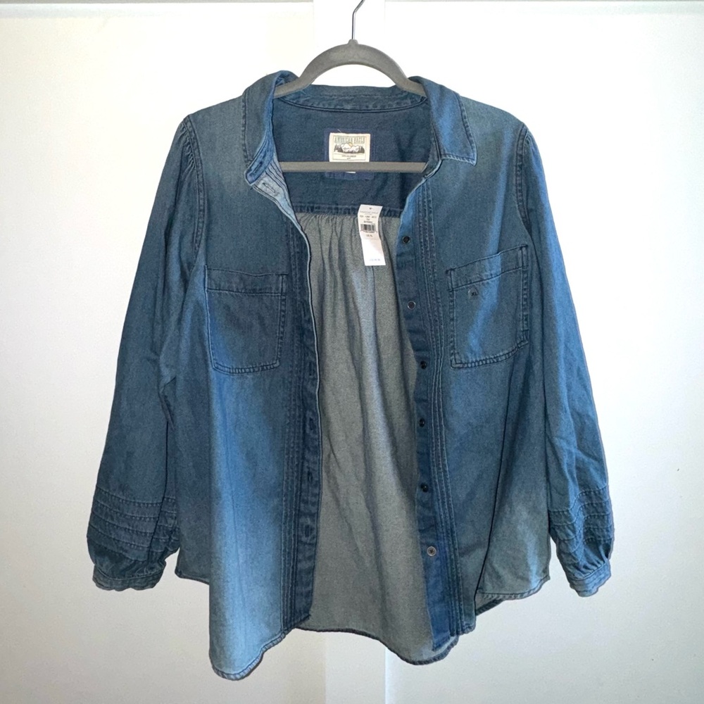 Retro Vintage American Eagle Jeans Shirt NWT *Bubble Sleeves!* *Early 2000s*